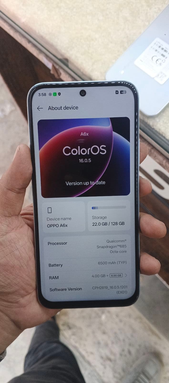 Oppo A6x 4GB / 128GB in Ice Blue — photo 2