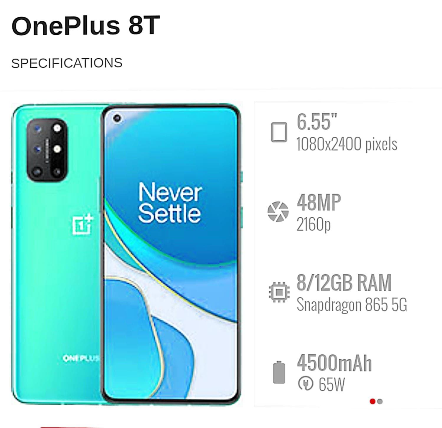 OnePlus 8T 12GB / 256GB in Aquamarine Green — photo 1